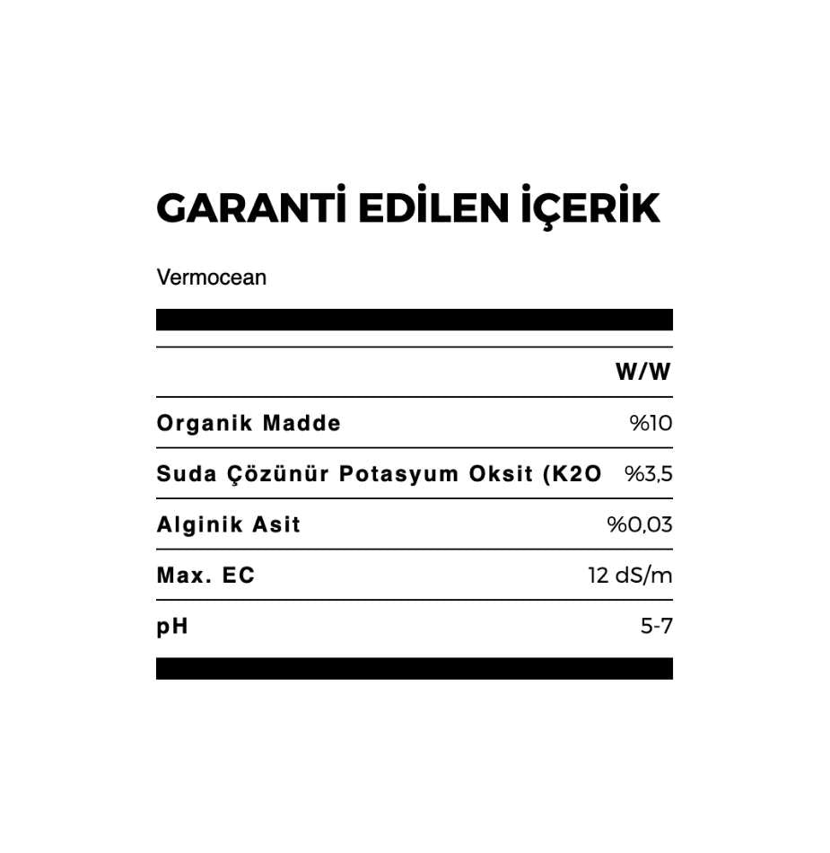 Vermocean Organik Sıvı Deniz Yosunu 5 LT